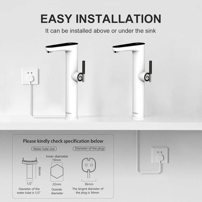 Смесител с проточен бойлер дисплей нагревател за топла и студена вода