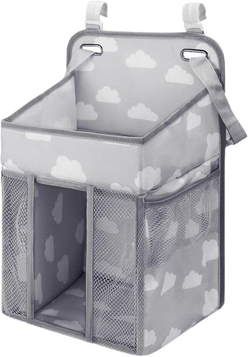 Organizator pentru patut, Tecos®, scutece, 43x28x20cm, gri