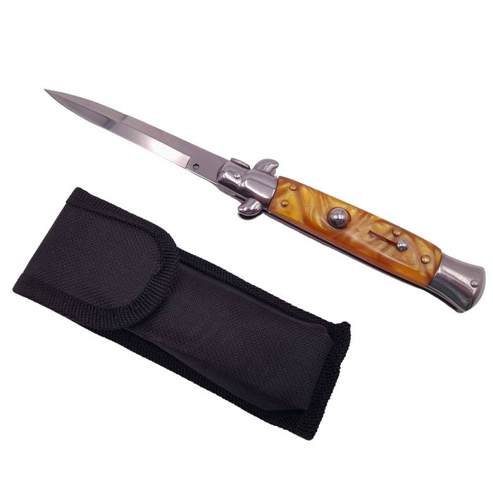 Briceag vanatoare Italian Wave, otel, 22.5 cm, argintiu, husa inclusa