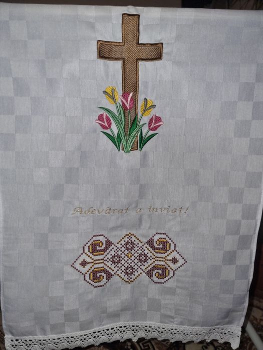 Prosop Paște brodat 40x80 model religios