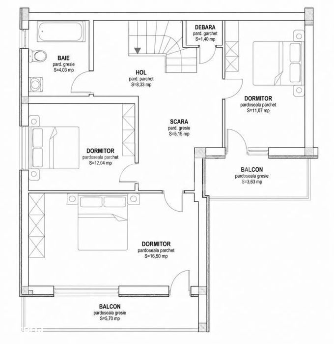 Casa de vanzare 4 camere 110mpu 2 parcari zona Lidl Arhitectilor