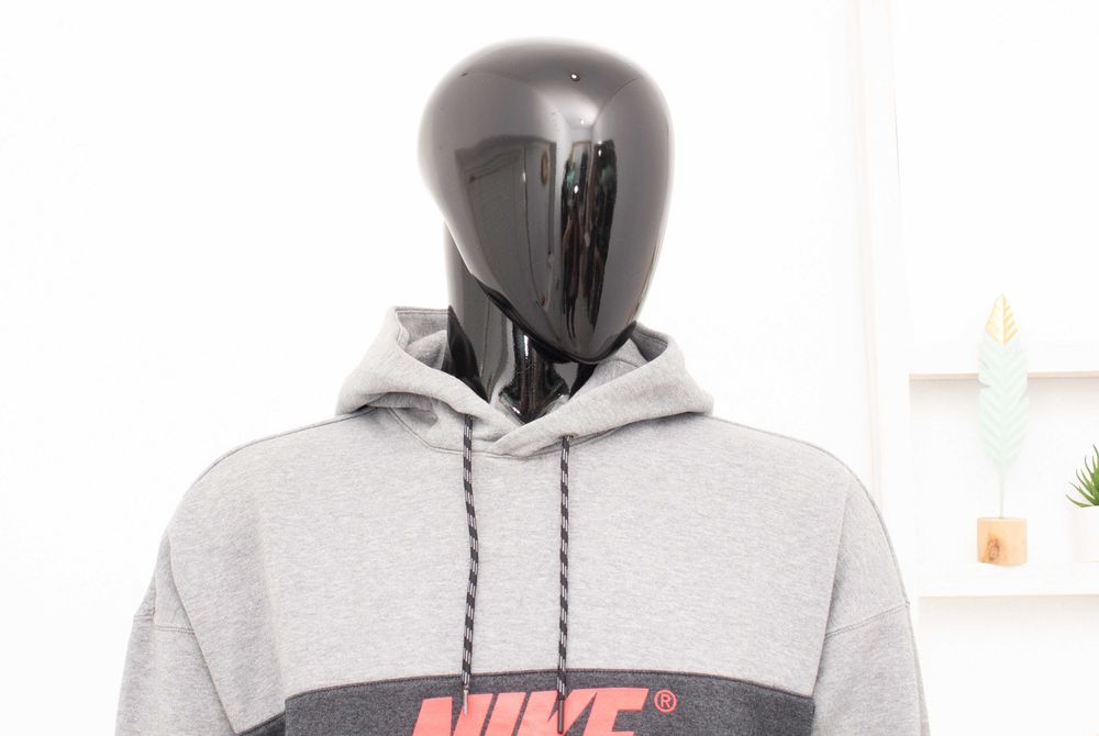 Nike Air оригинален мъжки суичър сиво худи с качулка голямо лого М