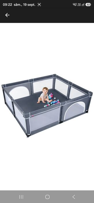 Tarc de joaca pentru bebelusi cu mingi si usa cu fermoar