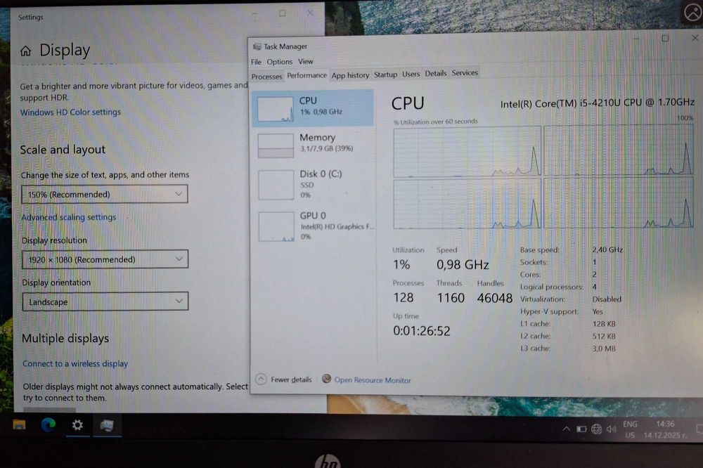 14' FullHD HP Elitebook 840 G1 Intel Core i5-4210U/128GB SSD/8GB/Бат.2