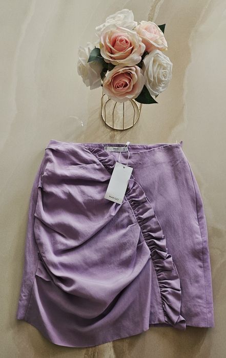 Лилава пола с лен "Mango"