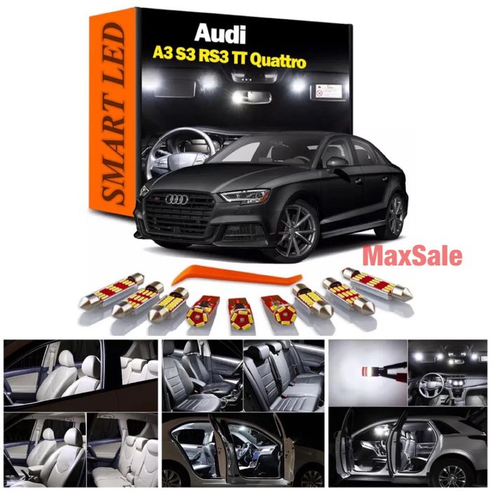 AUDI A3 S3 RS3 TT 8L 8P ауди LED крушки за интериор xenon плафон