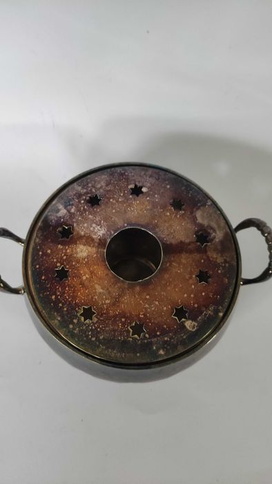 Посребрен комплект 2 плата+съд за подгряване