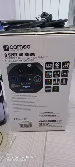 Vand reflector/spot Cameo Q-Spot 40 RGBW Black, NOU !!!