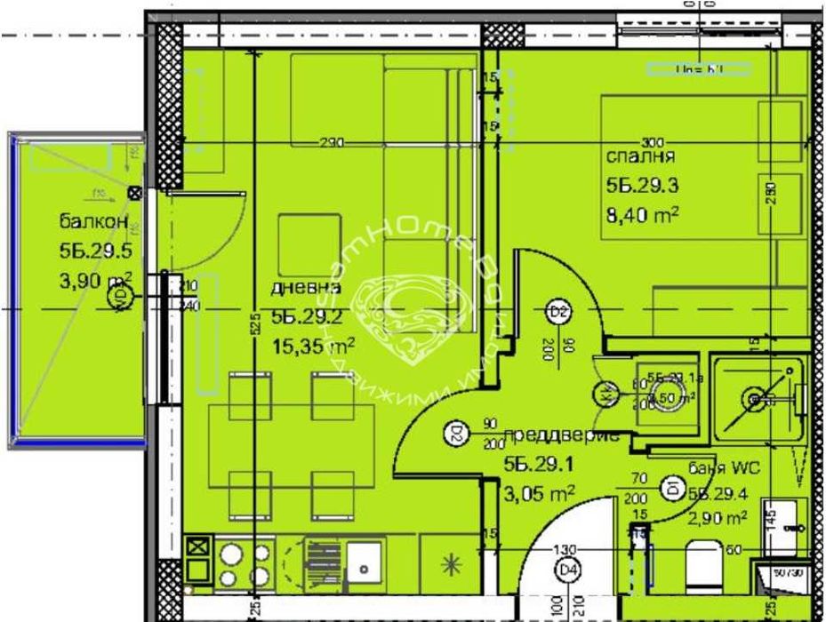 Продава се Двустаен апартамент в Варна, Кайсиева градина - 48 кв.м за 1438 €/кв.м - Снимка #1