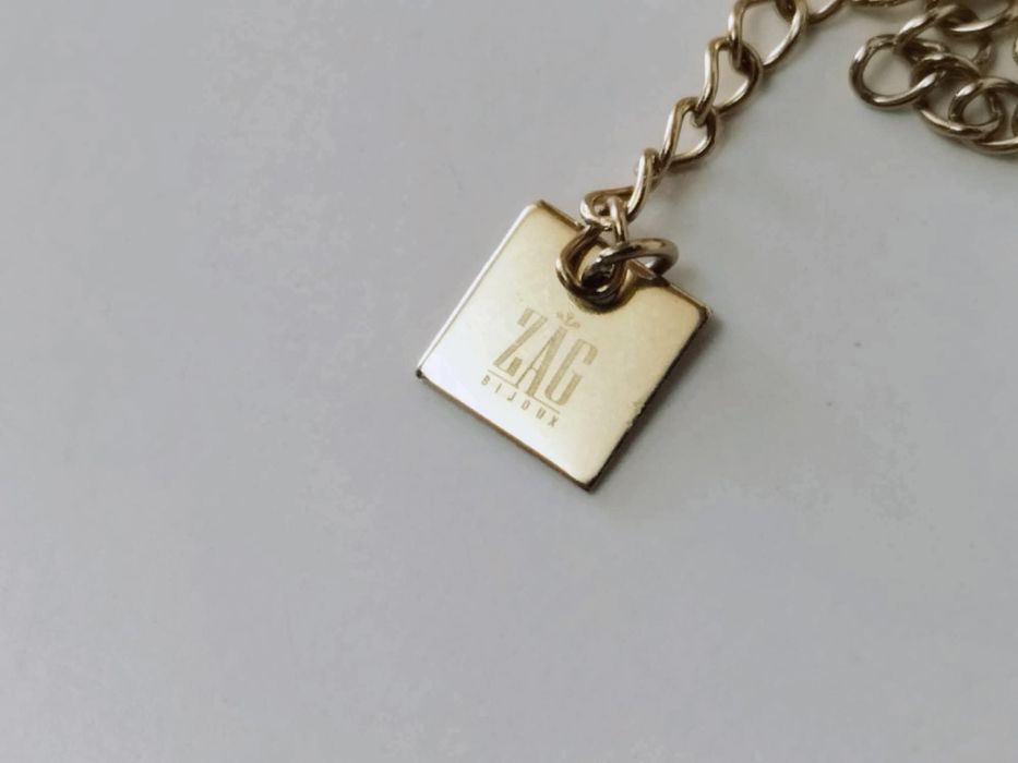 Colier din otel inoxidabil, placat cu aur,  Zag Bijoux