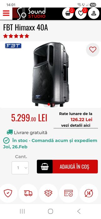 Boxă activă FBT hi max 40a