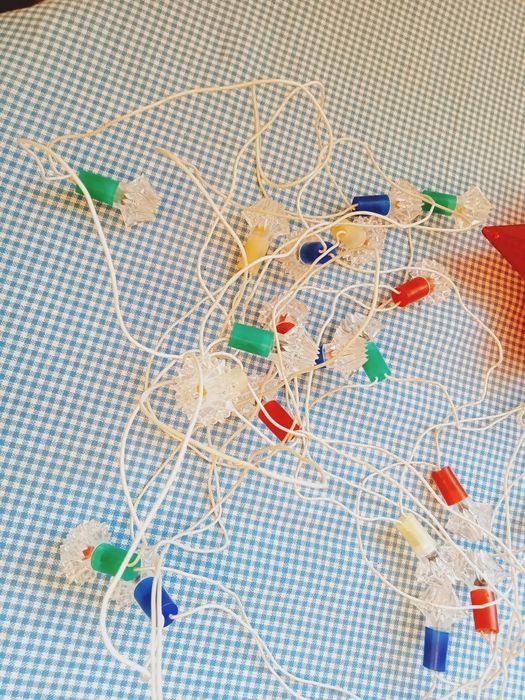 Instalație veche pom de Crăciun , de iarna, de colecție, Functionala