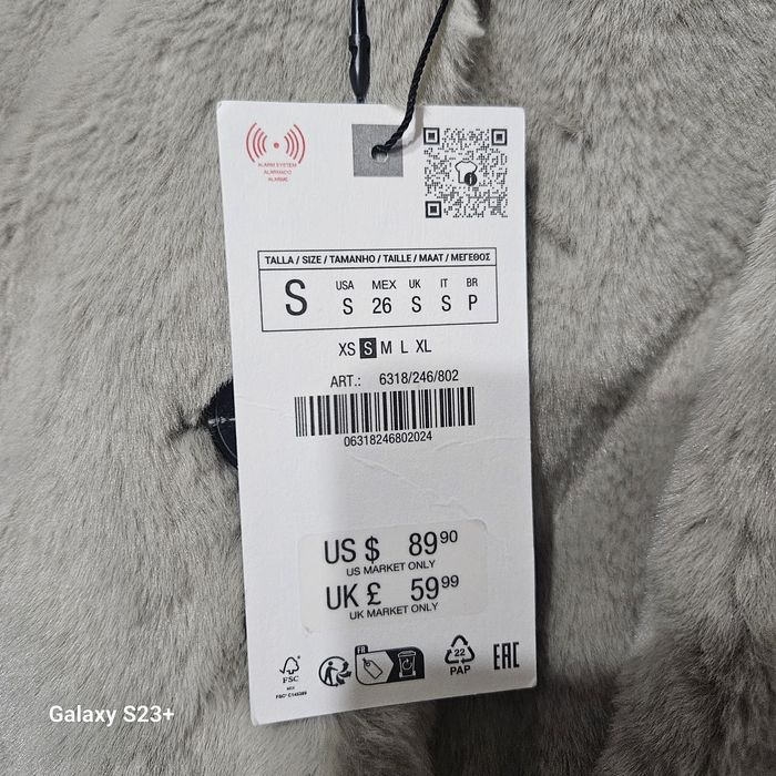 Blanita gri zara trei sferturi