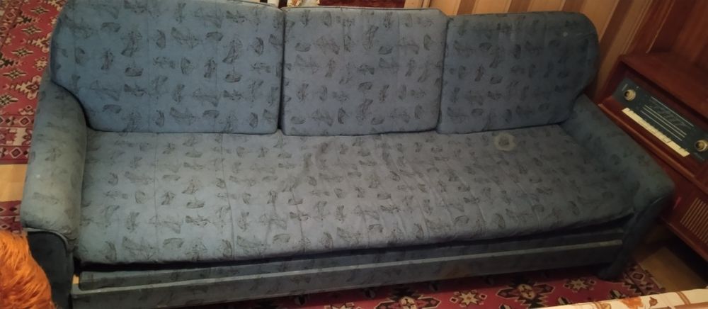 Голям диван канапе 190см+подарък бежов китеник с малък косъм