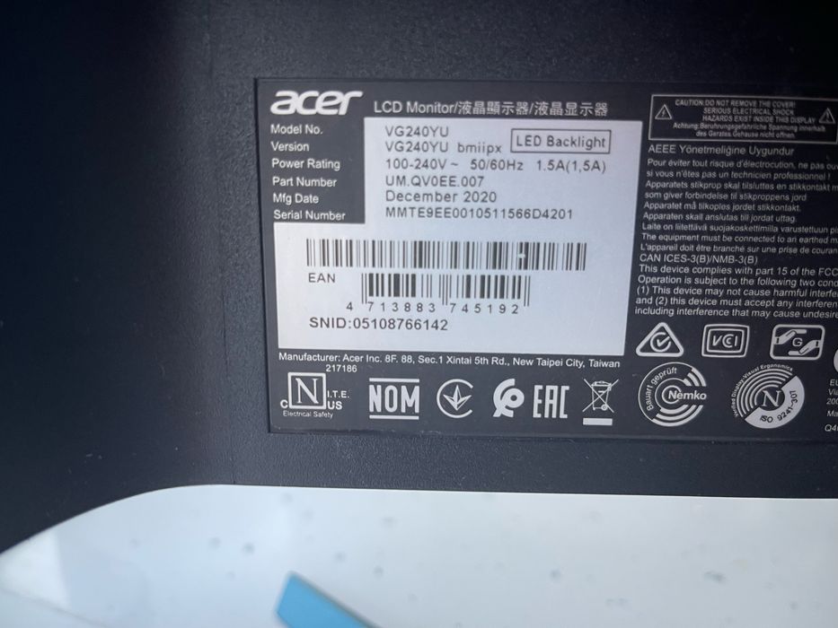 Monitor Gaming LED IPS ACER Nitro 24” - rezolutie 2K