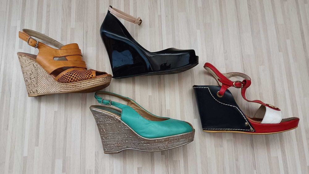 sandale incaltaminte vara vând lot 4 perechi sandale/platforme damă, ideale pentru vară