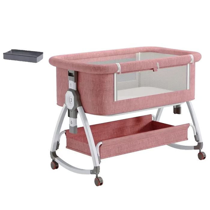 Pătuț nou in cutie, 3 în 1 cu saltea, masă de schimbat, plasa țânțari