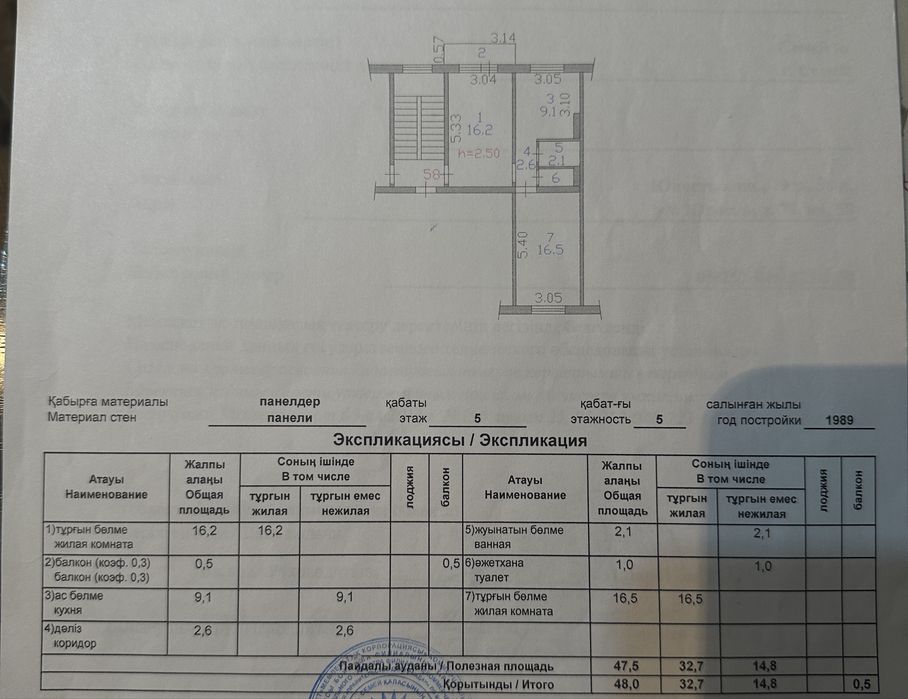Продам 2 х ком квартиру юность