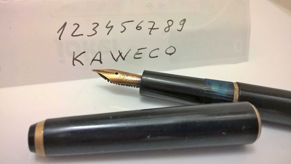 Kaweco 21 F stilou cu piston colectie 1935 celuloid functional penita originala 14c gold 585 model rar