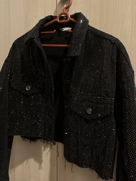 Дънково яке с камъчета