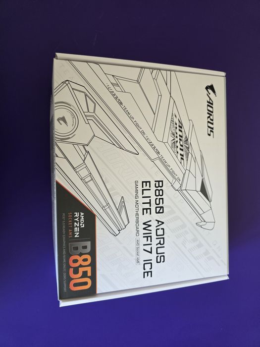 MB Gigabyte AMD AM5 B850M AORUS ELITE WF6E ICE DDR5 100% yangi