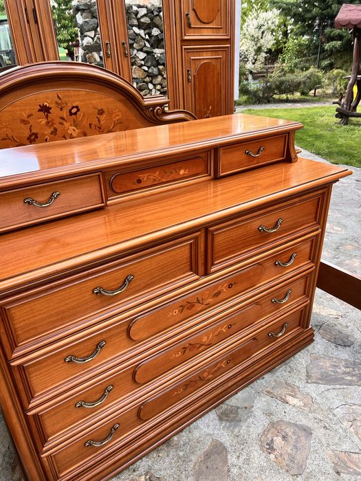 Dormitor stil Baroc din lemn cu intarsii florale !