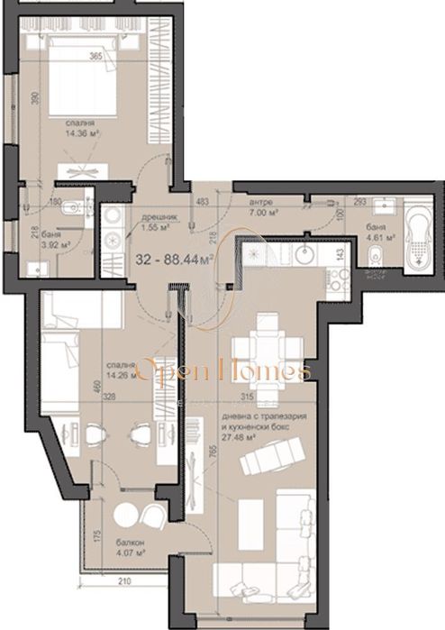 Продава се Тристаен апартамент в София, Люлин 6 - 98 кв.м за 1665 €/кв.м - Снимка #4