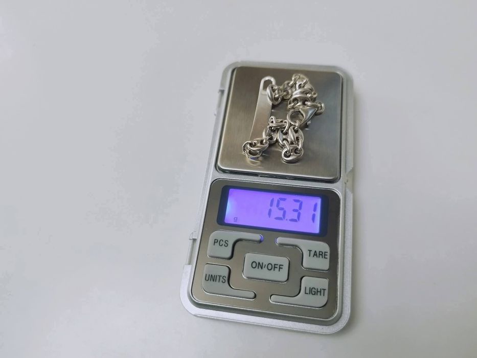 Veche bratara masiva din argint de 925 cu zale stil mariner
