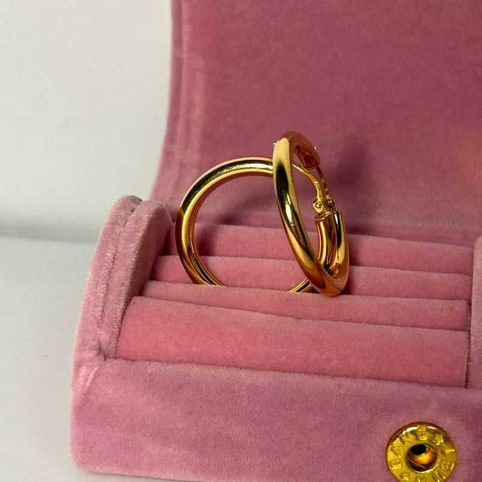 Cercei Creole din Aur Galben 18K Eleganți și Atemporali