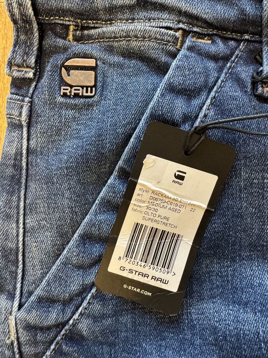 Pantaloni/ Blugi G Star RAW Rackam 3D albastrii, noi