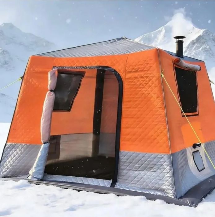 Трехслойная зимняя надувная палатка для рыбалки Mircamping 2025