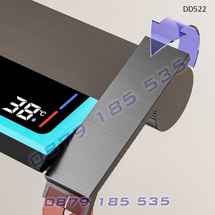 Модерна душ система светещ LED смесител функции пита слушалка лед баня