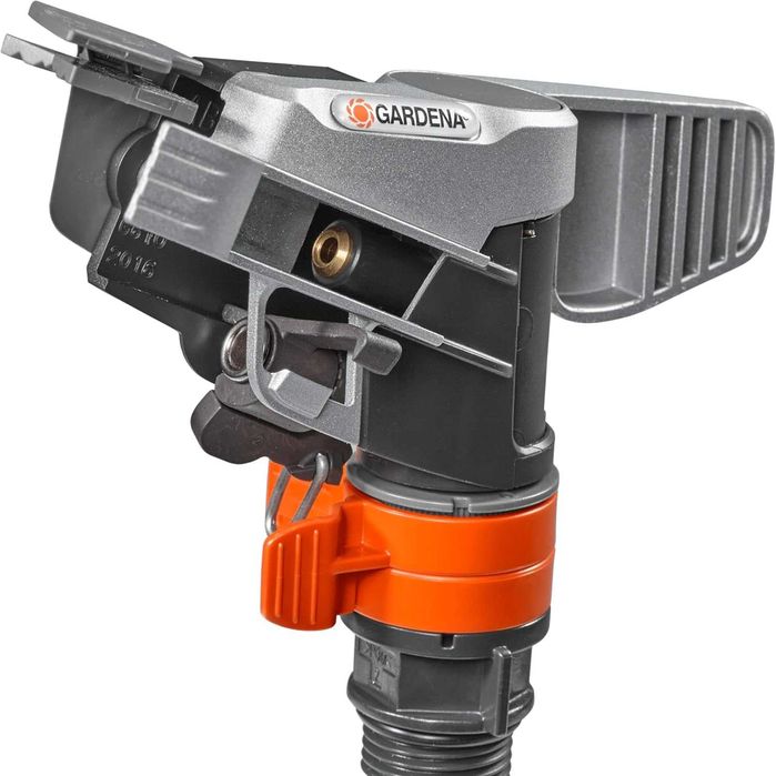 ПРОМО Нов 2г Гаранция Импулсен Разпръсквач с Пълен или Частичен Кръг Gardena Premium 08135-20, с поставка, 10-25 м