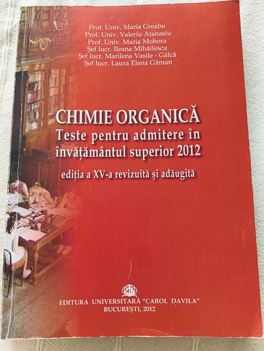 Chimie Organica. Teste admitere UMF 2012