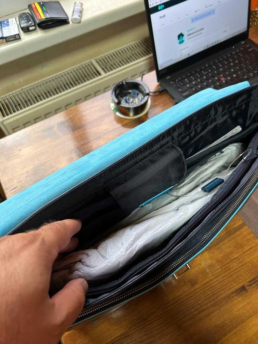 geanta laptop PIQUADRO piele naturala
