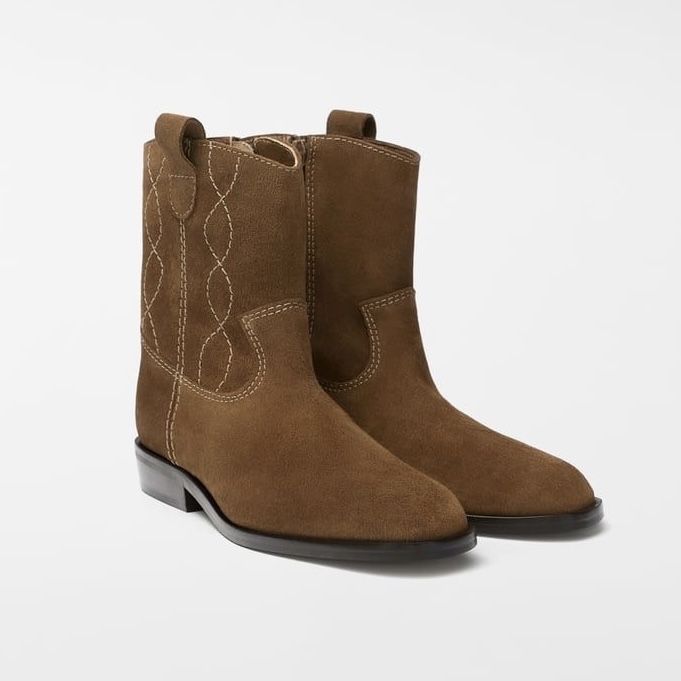 Сапоги-казаки детские замшевые новые Zara (30,31 размеры)