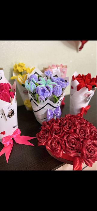 Букет из атласных лент