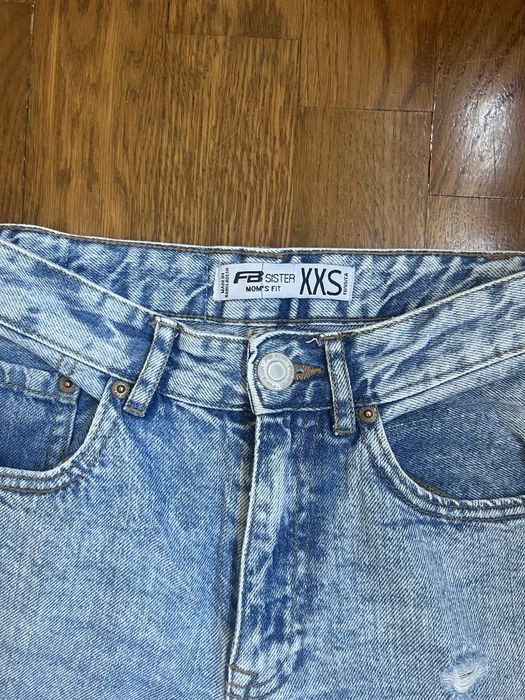 Дамски сини дънки mom fit