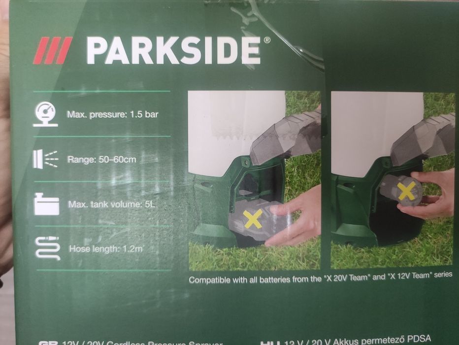 Pompa electrica de stropit 12 20 V Parkside pe acumulatori atomizor