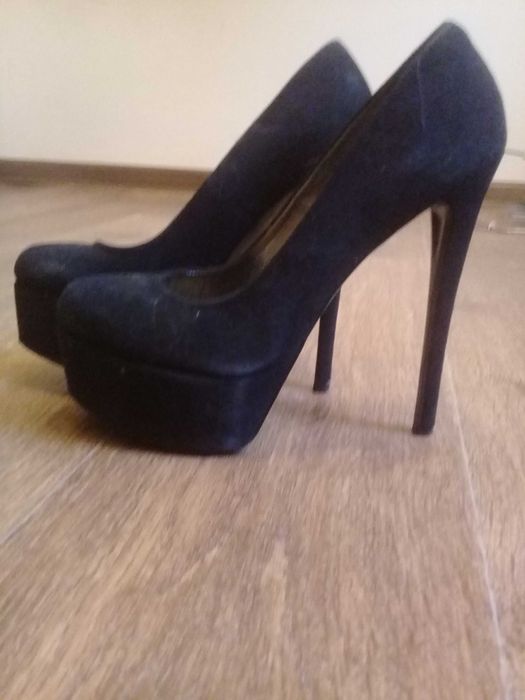 Туфли черные замша