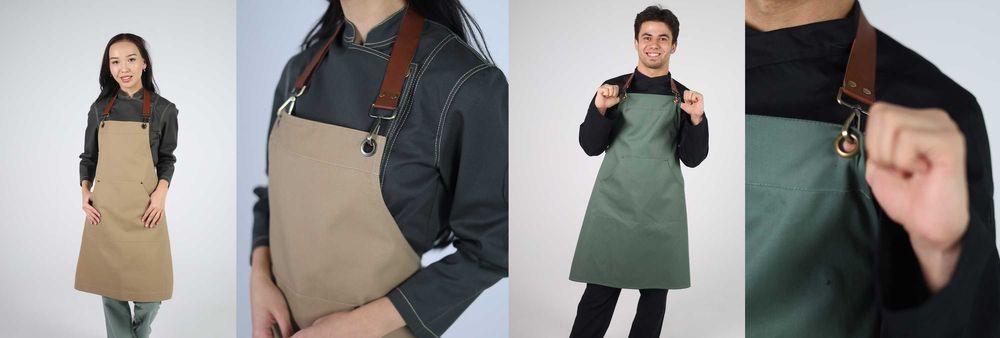 Фартук, повар, официант, медик Акция 5+1, с натуральной кожей