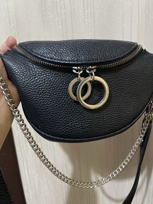 Кожаный клатч черный