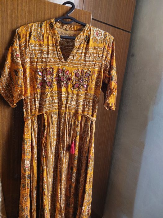 Индийское штапельное платье красивая расцветка