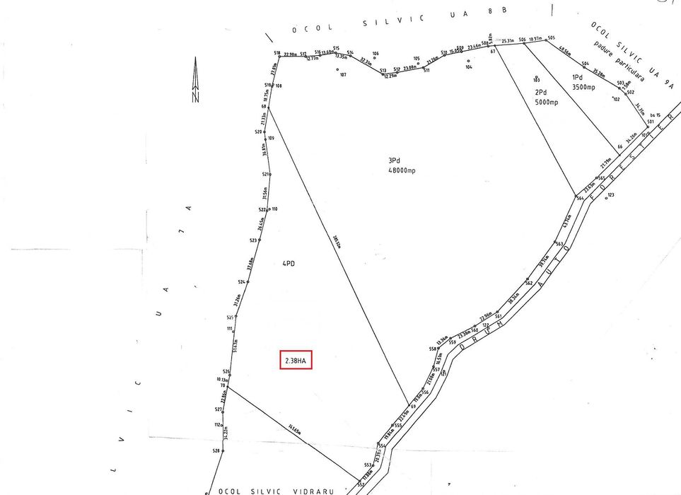 Teren 23.800 mp pădure Platou Molivișu, comuna Arefu, jud. Argeș