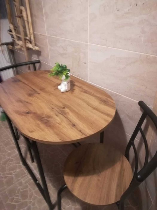 Set Jysk Masă GADSTRUP 92 + 2 scaune GADSTRUP negru/stejar sălbatic