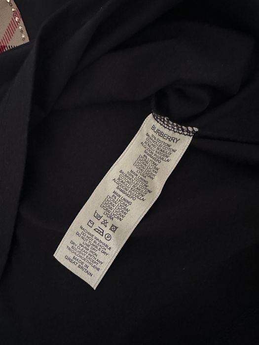 Tricou Burberry Brit damă, negru, mărimea M, aplicație cristale & imprimeu Nova Check, cu etichetă