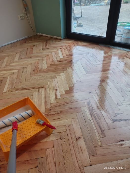 Циклене на паркет и дюшем