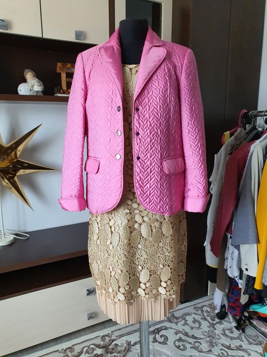 Rochie dantela brodata de inalta calitate crosetata, strasuri aplicate