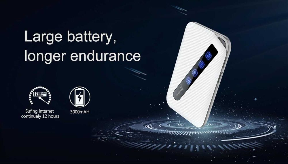 Calonny Мобилен Преносим WiFi Hotspot 4G  Рутер 150 Mbps, 3000 mAh