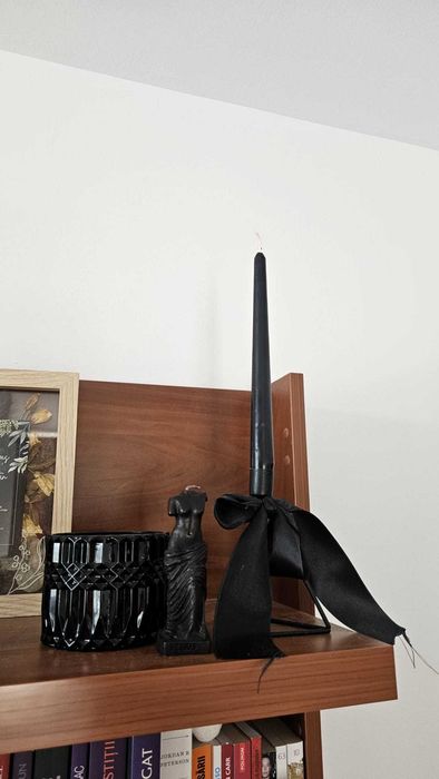 Set 2 sfenice negre metal